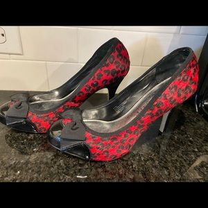 Red and Black Hair on Hide Heels from White House Black Market